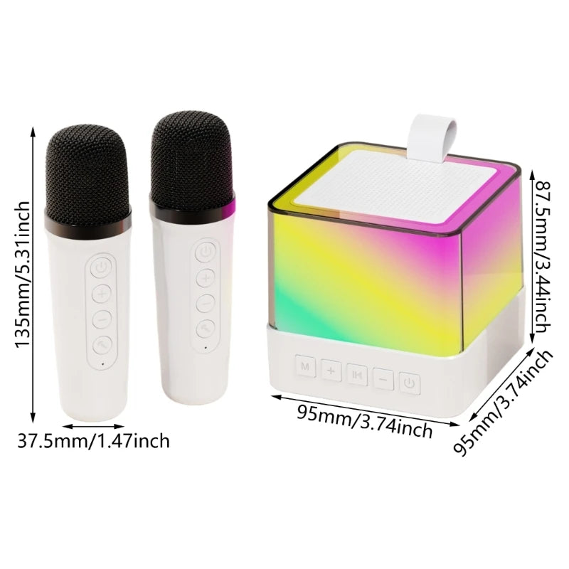 Bluetooth Mini Karaoke Machine Light Cube