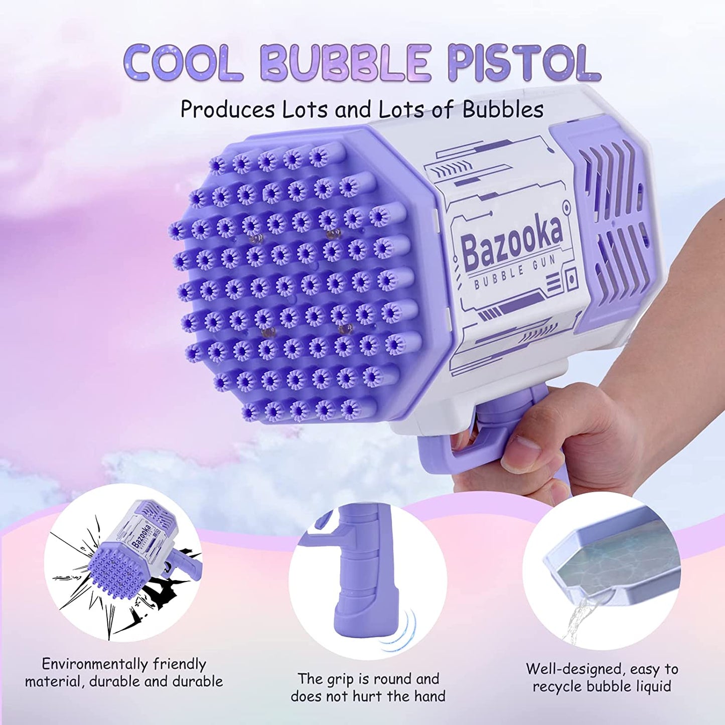 69 Hole Bubble Gun Bazooka With Lights
