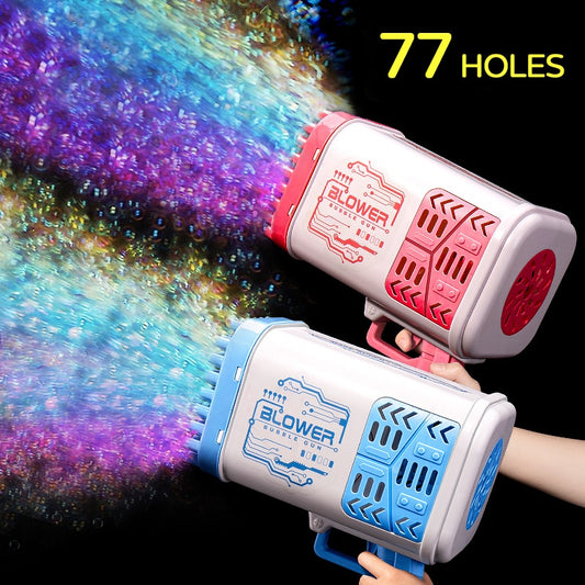 77 Holes Bubble Gun Bazooka With Lights
