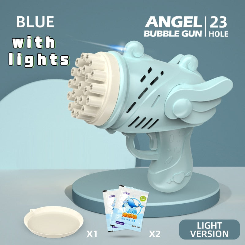 Angel Bubble Gun With Flashing Lights